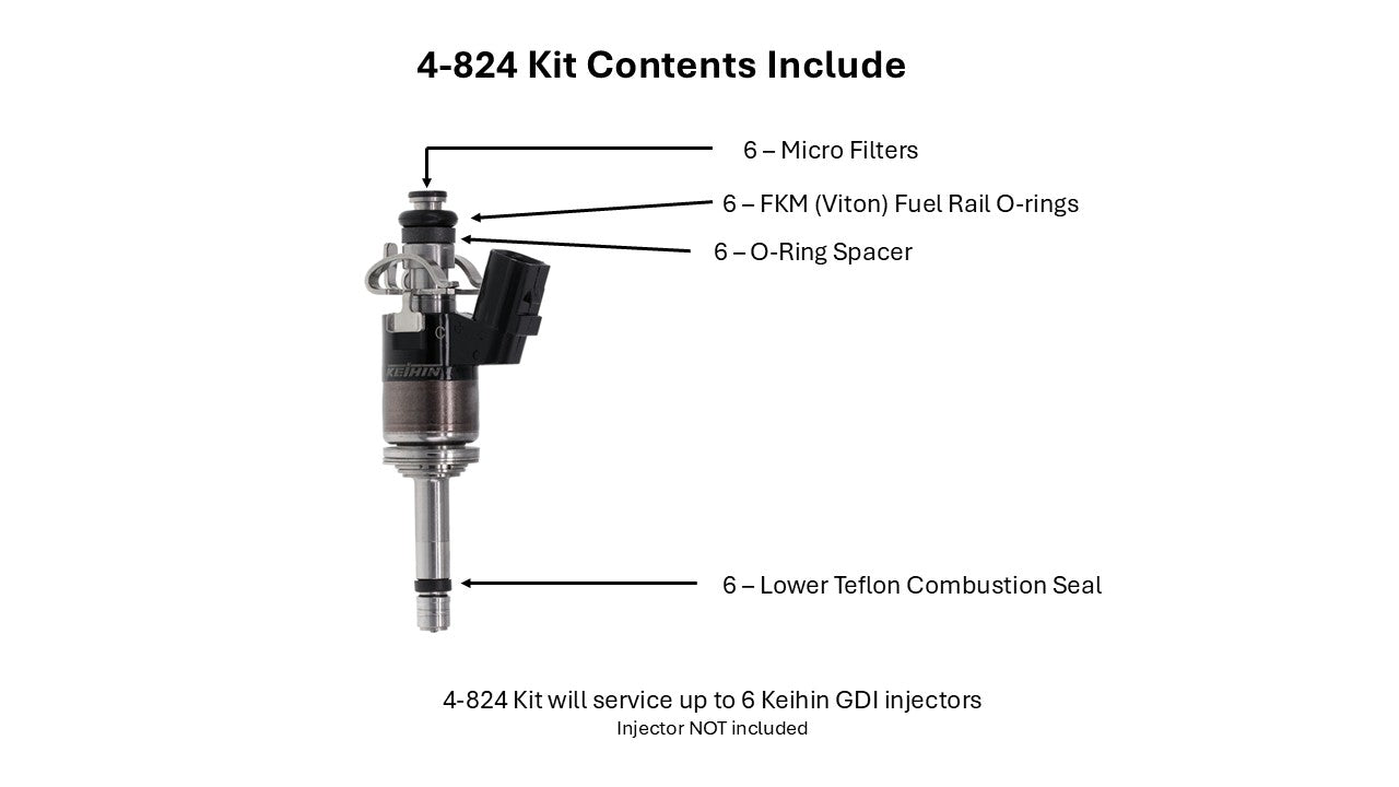 Injector Shop 4-824 GDI Fuel Injectors Rebuild Kit for Honda Keihin Injector