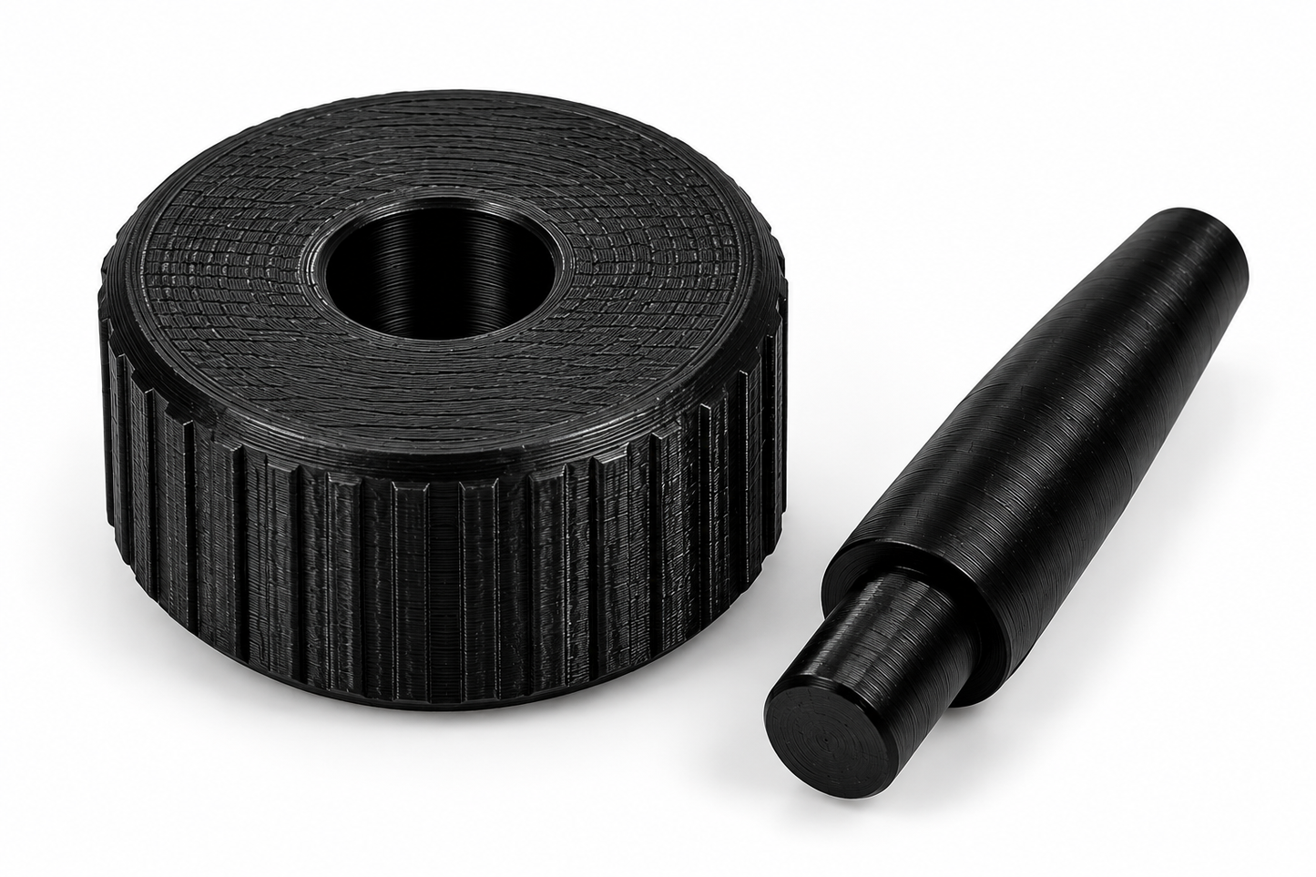 Bosch Denso upper O-ring retainer installation tool with tapered locator and installation die